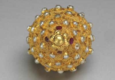 图片[2]-Gold overlay button inlaid with seed pearls, Qing dynasty, 18th-19th c., work of the Muslim regions-China Archive